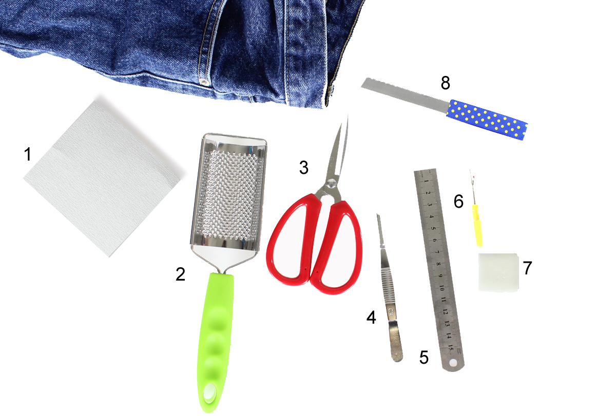 DIY kit for distressed jeans